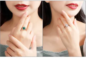 S925 Sterlingsilber Ring mit Achat Chalcedon, Retro Stil offener Schmuck für Damen