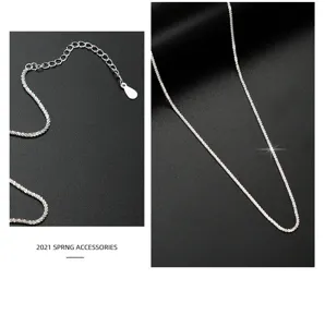 Exquisite detail of S925 sterling silver starry sky necklace chain and extension clasp.