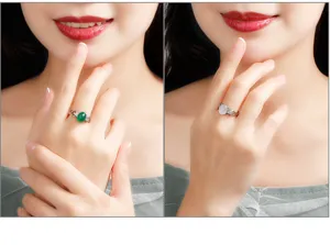 Atemberaubender S925 Sterling Silber Ring mit grünem Achat und Chalcedon Stein.
