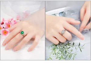 S925 Silber Achat Chalcedon Ring Vintage offener verstellbarer Fingerring Schmuck