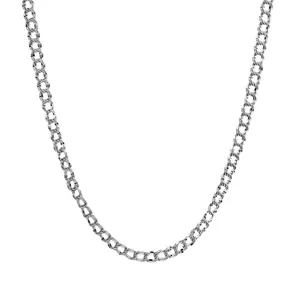 S925 Sterling Silber Panzer-Doppelglied-Halskette Unisex Minimalistischer Silberschmuck