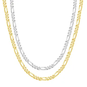 Collana con Catena Figaro in Argento Sterling S925 per Uomo Donna Catena Minimalista Semplice Hip Hop Moda Pendolare Gioielli Regalo