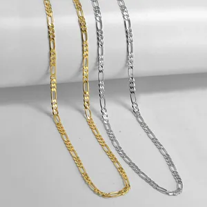 Catena Figaro in Argento Sterling 925 Classica Minimalista Collana Unisex Gioiello