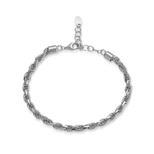 S925 Sterlingsilber Kordelkette Armband für Damen Italienisches Design Modeschmuck Stilvoll