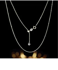 S925 argento collana perla scintillante vista dettagliata, catena cuore regolabile.