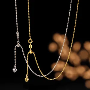 Collana a Catena Con Sfere a Doppio Bagliore in Argento Sterling 925 Artigianato Italiano Choker Con Ciondolo a Cuore Regolabile Per Donna Gioielli