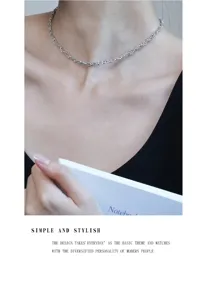 Detailed view of the S925 silver twisted bead choker necklace showing delicate texture.