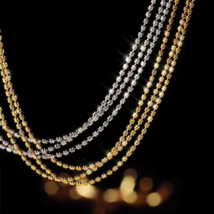 Collana girocollo perle doppio flash argento 925 catena scintillante vista principale
