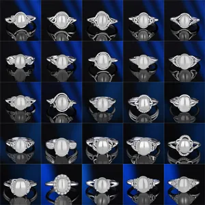 S925 Silber Ring mit weißem Achat Chalcedon oval Stil Mode Schmuck Hauptanzeige Variante
