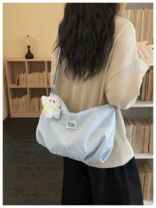 Dolce borsa tote stampata a stelle, grande borsa a tracolla casual per donna elegante.