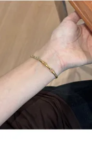 S925 sterling silver flexible snake bone bracelet with classic horsebit link design for daily wear.