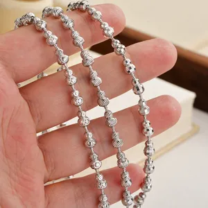 S925 Sterlingsilber Flaschenkürbis Perlenkette Herren Damen Unisex Vintage Schliff Geometrische Kette Zarter Halsschmuck
