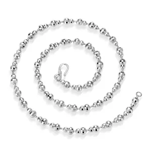 S925 Sterling Silber Facettierte Perlen Halskette Neutrale Stil Modische Damen Schmuck Kette