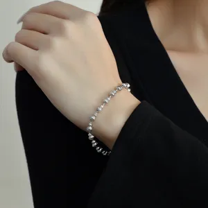 S925 Sterlingsilber Glitzerndes Kürbis Perlen Armband Unisex Vintage Modeschmuck Haupt