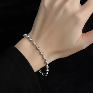 S925 Sterling Silber Perlen Armband Unisex Mode Schmuck für Damen und Herren Top