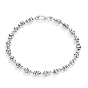 S925 Sterling Silber Facettierte Perlen Armband Unisex Glänzendes Kürbis Design Schmuck