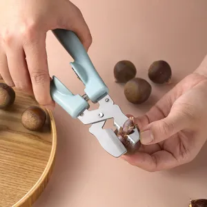 Multifunctional chestnut opener stainless steel nut cracker kitchen tool for easy peeling view