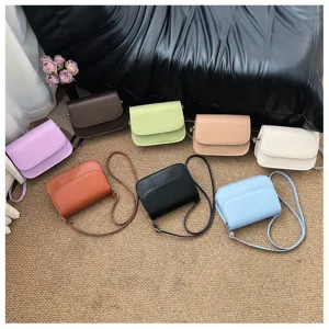 Minimalist women's crossbody shoulder bag casual multi-color PU leather daily chic handbag.