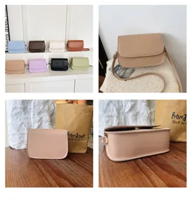 Minimalist women crossbody shoulder bag, chic casual saddle bag for daily wear style.