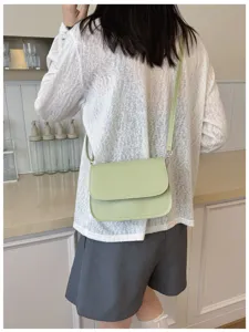 Minimalist light green crossbody bag for women, stylish single shoulder casual handbag daily.