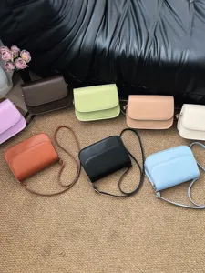 Multi-color minimalist women crossbody bag, fashion casual PU leather shoulder handbag.