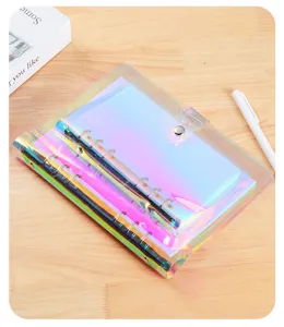 Transparent laser loose-leaf binder A5 A6 diary planner waterproof PVC notebook detail