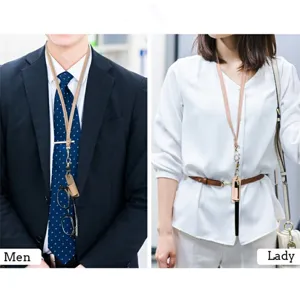 Leather pen clip lanyard portable keychain creative stationery holder for men and women office use