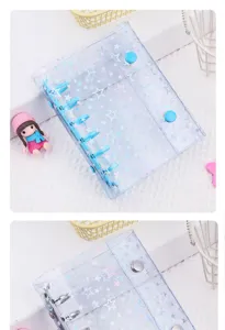 Classeur transparent a 6 anneaux etoile holographique A7 couverture de carnet DIY mignon