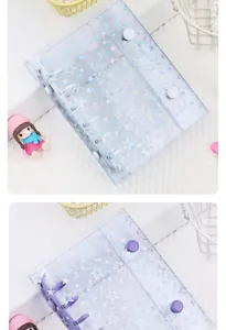 Couverture de carnet à anneaux A7 étoile laser transparente coque de planificateur DIY
