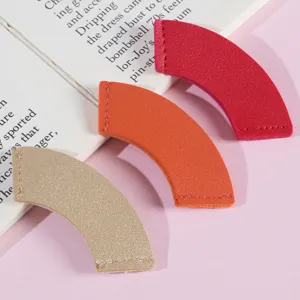 Curved candy color PU leather bookmarks minimalist seamless page clips for students reading gifts