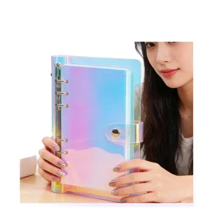 Holographic transparent loose-leaf binder A5 A6 planner notebook waterproof PVC folder