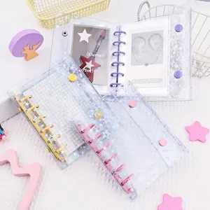 Couverture carnet anneaux A7 étoile holographique transparente organiseur DIY mignon