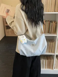 Borsa shopper grande con stampa di stelle casual per donna stile pigro borsa tracolla