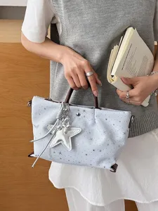 Stylish large capacity women contrast color tote bag shoulder crossbody bag summer new trend