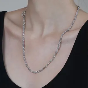 S925 sterling silver sparkling bead necklace, elegant clavicle chain for women fashion.