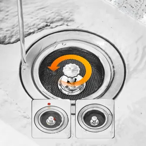 Passoire d'Évier de Cuisine en Acier Inoxydable Filtre de Vidange Anti-Colmatage Panier en Maille avec Poignée