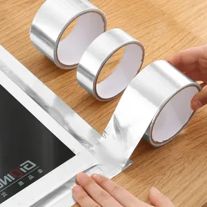 Cinta de Papel de Aluminio Resistente a Altas Temperaturas Impermeable Resistente al Aceite Cinta Selladora Autoadhesiva para Estufa de Cocina Fregadero