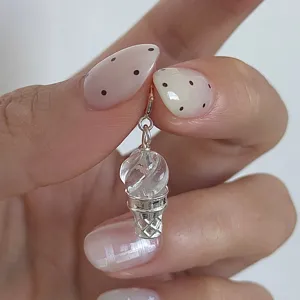 Ciondolo gelato in argento grazioso cono cristallo charm gioiello minimalista elegante