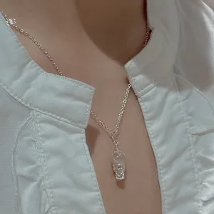 Collana con ciondolo gelato in argento, squisito gioiello di design di nicchia per tutti i giorni.