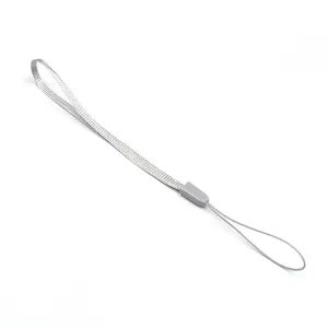Grey wrist strap lanyard for USB flash drive phone keys anti-lost nylon hanging cord.