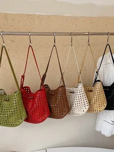 Geweven holle schoudertas emmertas vintage casual crossbody tas stijlvolle hobo tas vrouw