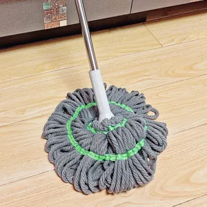 Huishouden Handvrij Zelfuitknijpende Mop Nat en Droog Vlakke Mop Roestvrijstalen Stang Polyester Mopkop Reinigingsgereedschap