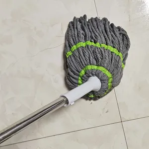 Huishouden handvrij was natte en droge dweil met absorberend katoenen hoofd en metalen steel.