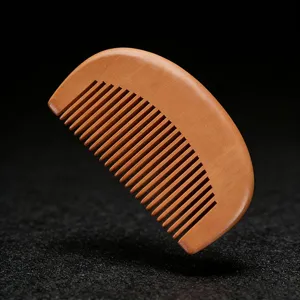 Natural Peach Wood Hair Comb Anti-Static Massage Scalp Fine Tooth Hairdressing Tool