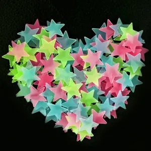 Stickers Muraux Étoiles en Plastique Lumineux Brillants dans le Noir Autocollants Muraux Fluorescents pour Chambre d'Enfant Décor
