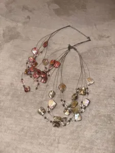 Multi-layer irregular shell crystal beaded necklace european style fashion jewelry women.