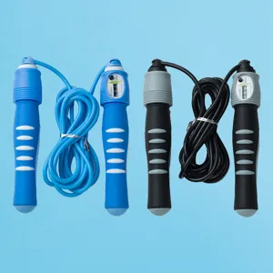 Counter jump rope for students and sports training, adjustable length, blue and black variants.