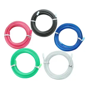 Replacement skipping rope wire 4mm plastic-coated steel wire with protective sleeves set