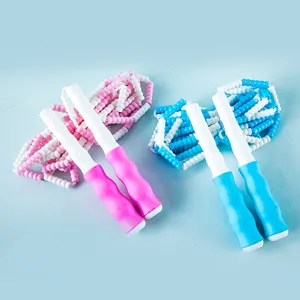 Children Jump Rope PVC Soft Bead Skipping Rope Adjustable Length Fitness Training Sports Jump Rope For School Students