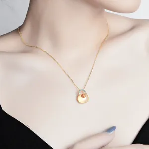 925 Sterling Silver Nephrite Jade Lucky Bag Pendant Necklace Vintage Gold Plated Enamel Fashion Jewelry For Women